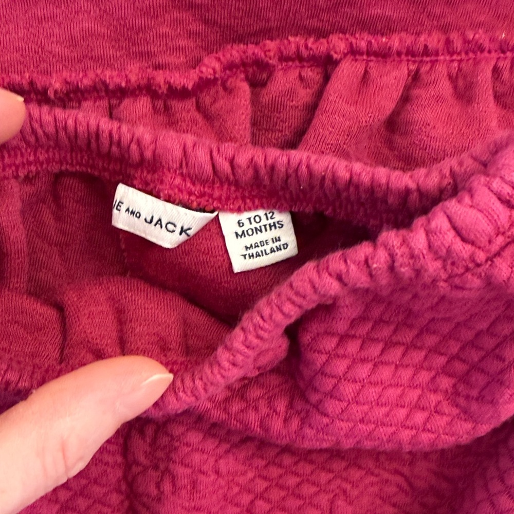 Janie and Jack Textured Raspberry Ruffle Diaper Cover - Picture 3 of 6